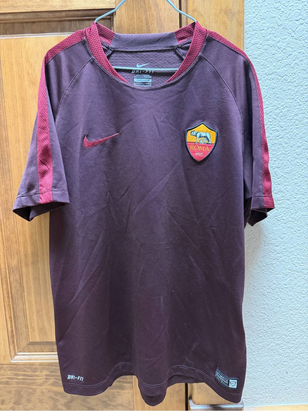 Roma Boys Maroon Soccer Jersey with Red Accents